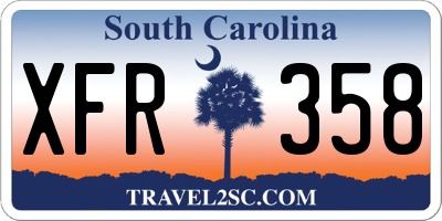 SC license plate XFR358