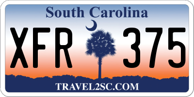 SC license plate XFR375
