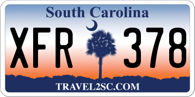 SC license plate XFR378