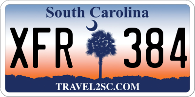 SC license plate XFR384
