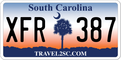 SC license plate XFR387