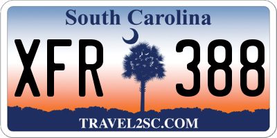 SC license plate XFR388