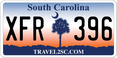 SC license plate XFR396