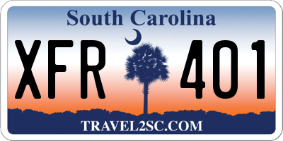 SC license plate XFR401