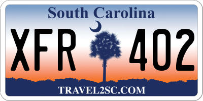 SC license plate XFR402