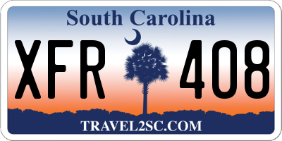 SC license plate XFR408