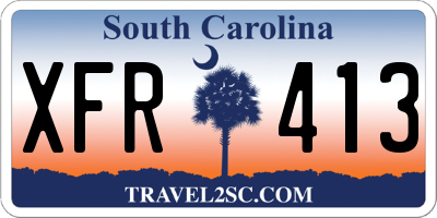 SC license plate XFR413