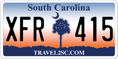 SC license plate XFR415