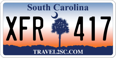 SC license plate XFR417