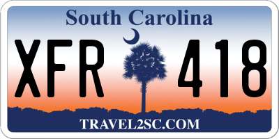 SC license plate XFR418