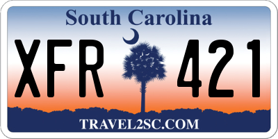 SC license plate XFR421