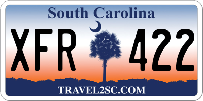 SC license plate XFR422