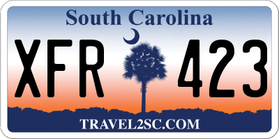 SC license plate XFR423
