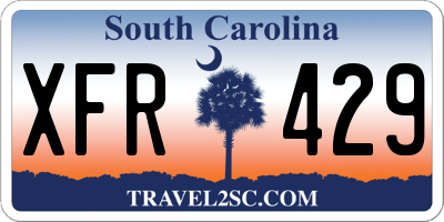 SC license plate XFR429