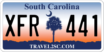 SC license plate XFR441