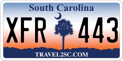 SC license plate XFR443