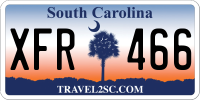 SC license plate XFR466