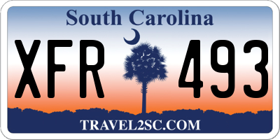 SC license plate XFR493