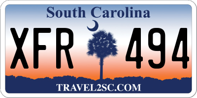 SC license plate XFR494