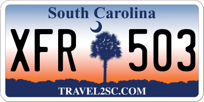 SC license plate XFR503