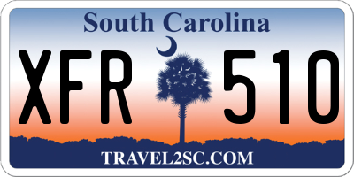 SC license plate XFR510