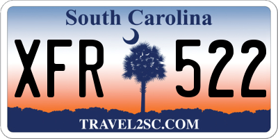 SC license plate XFR522