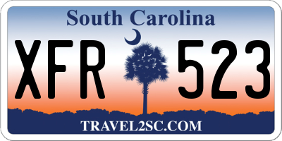 SC license plate XFR523