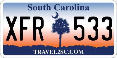 SC license plate XFR533