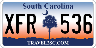 SC license plate XFR536