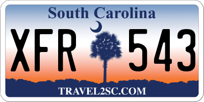 SC license plate XFR543