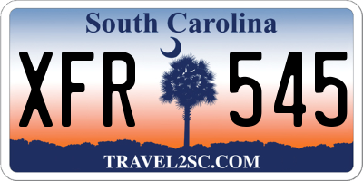 SC license plate XFR545