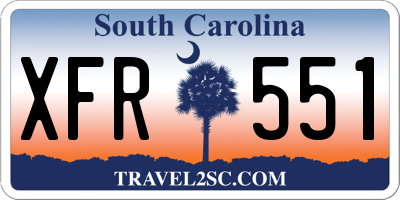 SC license plate XFR551