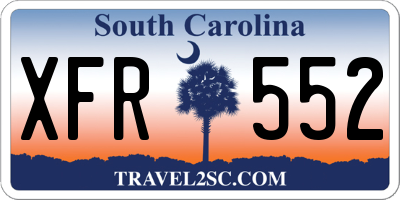 SC license plate XFR552