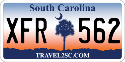 SC license plate XFR562