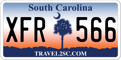 SC license plate XFR566