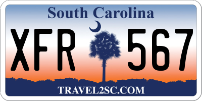 SC license plate XFR567