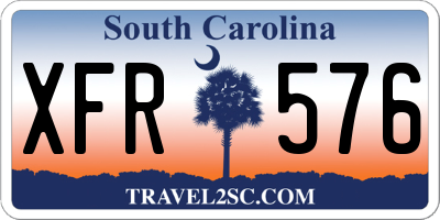 SC license plate XFR576