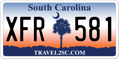 SC license plate XFR581