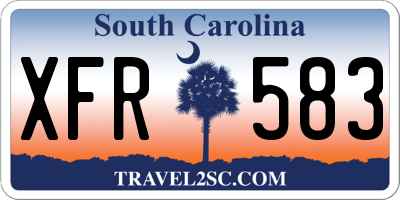 SC license plate XFR583