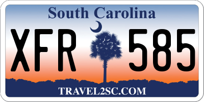 SC license plate XFR585