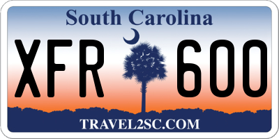 SC license plate XFR600
