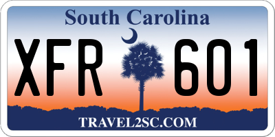 SC license plate XFR601