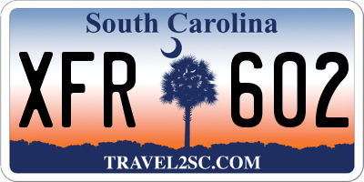 SC license plate XFR602