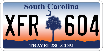 SC license plate XFR604