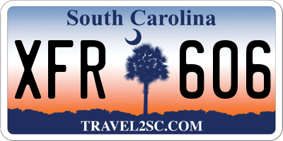 SC license plate XFR606