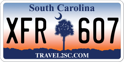 SC license plate XFR607