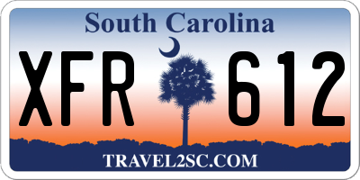 SC license plate XFR612