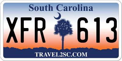 SC license plate XFR613