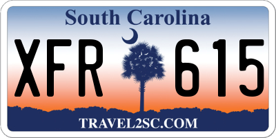 SC license plate XFR615