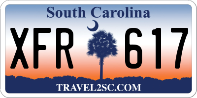 SC license plate XFR617